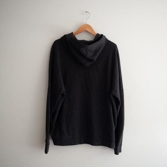 ADIDAS | BLACK HEATHERED HOODIE - Picture 2 of 5